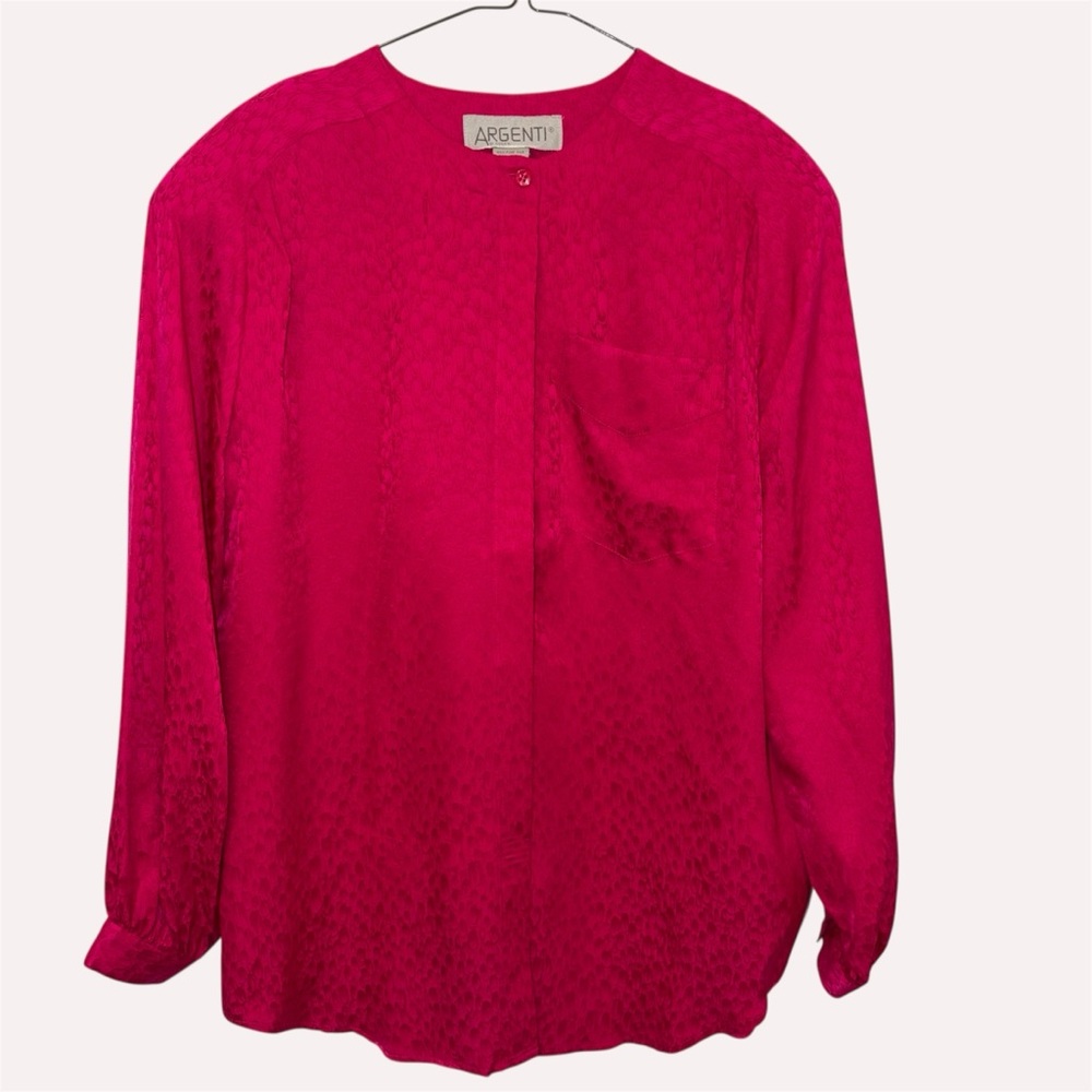 Vintage Argenti Silk Fuchsia Blouse